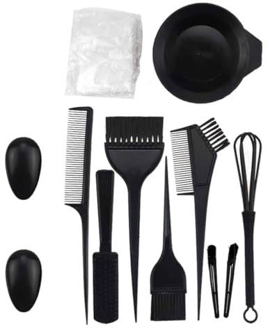 TOPPERFUN Kit de Tinte Cabello Profesional 12 Piezas, Herramientas para Teñir, Cuencos y Brochas de Mezcla, para Uso Doméstico y Salón, Apto para Principiantes y Peluqueros