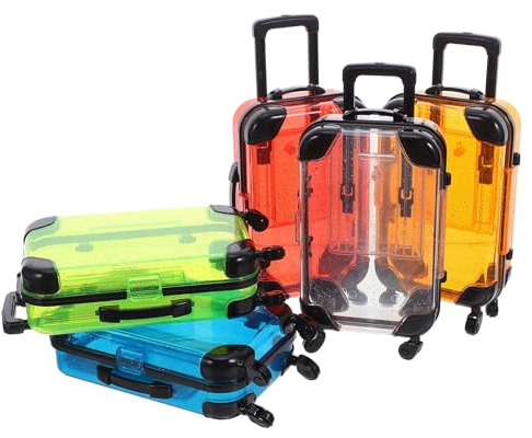 HOOTNEE Valise Garçon et Filles 5 Pièces Mini-Valises à Roulettes 168 X 85 X 5 CM Ensemble de Jeu de Rôle Imitation Valise de Voyage Légère et Colorée pour Jeu D’Imitation et