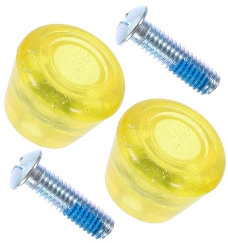 FOMIYES Butées de Patins Résistantes à L’Usure en PU Transparent Jaune Freins de Skate Professionnels Compatibles Rollers Quad 1 Paire avec Vis pour Arrêt Rapide et Stabilité en