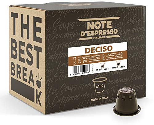 Note d'Espresso - Deciso - Cápsulas de Café - Compatibles con Cafeteras NESPRESSO* - 100 caps