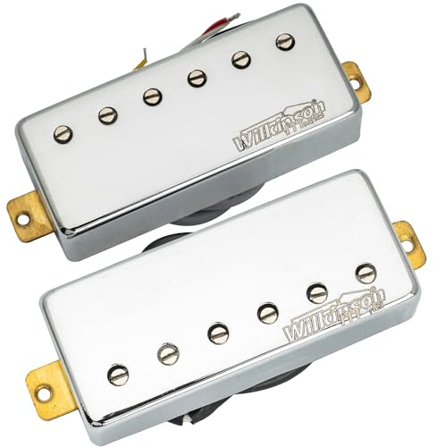 Wilkinson M Series Ceramic Mini Humbuckers Electric Guitar Neck and Bridge Pickups Set for Les Paul/Fire-bird, Chrome