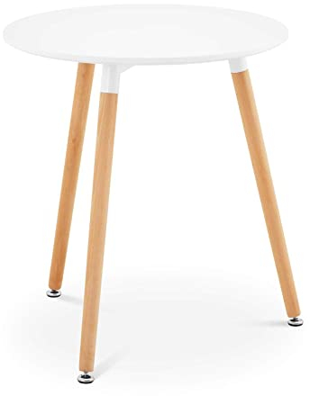Fromm & Starck Star_Desk_15 Tisch rund Ø 60 cm weiß max. 100 kg Metallstreben Bistrotisch 3 Tischbeine Buche MDF
