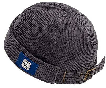 YAMEE Mössa män hatt damer docker-keps unisex docker mössa hamnmössa sjömanshatt herrhatt cykelkeps vandringshatt sjömansmössa (kepsens omkrets: 56–58 cm), DZM92/grå, En Storlek