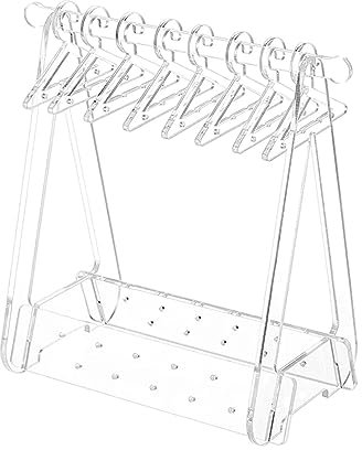 Aufhänger Rack Mit Mini Aufhängern - 52 Löcher Klare Acryl Ohrring Display Stand - Schmuck Halter Organizer Ohrstecker Rack für Frauen (Size: Acryl)