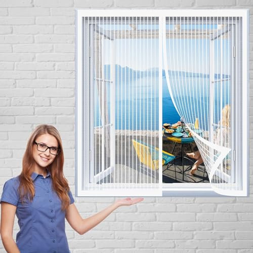 Fly Screen Mosquito Net 115 x 50 cm(45 x 20inch) Mesh Screen Door Mosquito Insects Mesh Curtain Away from Mosquitoes for All Kinds of Window, White