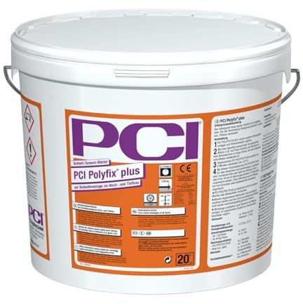 PCI Polyfix plus 20 kg Schnell-Zement-Mörtel zur Schnellmontage im Hoch- und Tiefbau Dichtungs-/Hohlkehlenmörtel Sika