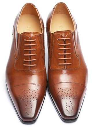 LMUIPMAA Uomo Scarpe da Abito Stringate Formale Lavoro Oxford Scarpe Casual Classiche Comode Basse Scarpe Sposa,Giallo,44 EU