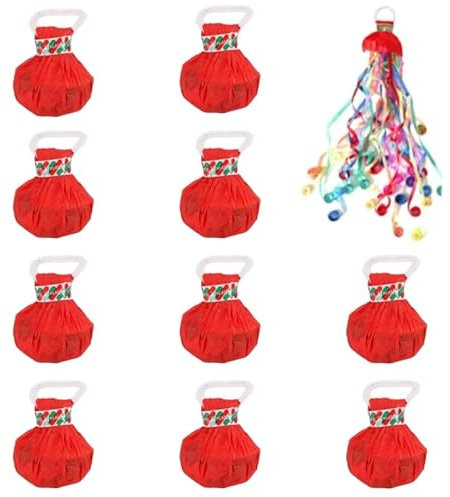 getuse Konfetti-Knallbonbons ohne Durcheinander – Handwurf-Luftschlangen für Weihnachten, Hochzeiten, Geburtstage, Abschlussfeiern, bunte Party-Knallbonbons mit Schleife, Papier-Feierzubehör (30