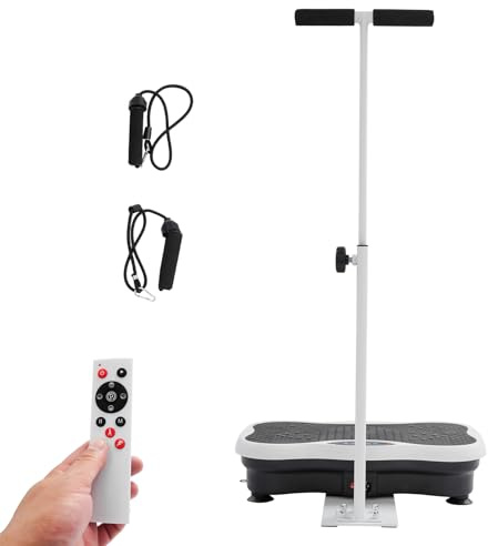Pedana vibrante vibrante da 180 W, con telecomando regolabile e braccioli, 120 livelli di vibrazione, 10 programmi di allenamento, piastra vibrante per sport a casa
