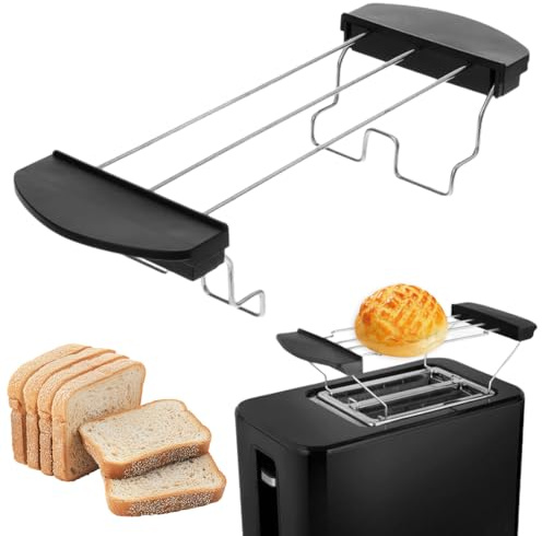 Rejilla de Tostada de Acero Inoxidable, Soporte para Tostadora, Accesorio para Tostadora, Plegable con Manija, para Enfriar Pan, Tostadas y Cruasanes, para el Hogar Cocina Accesorios, 26.5x9.2x5.5 cm