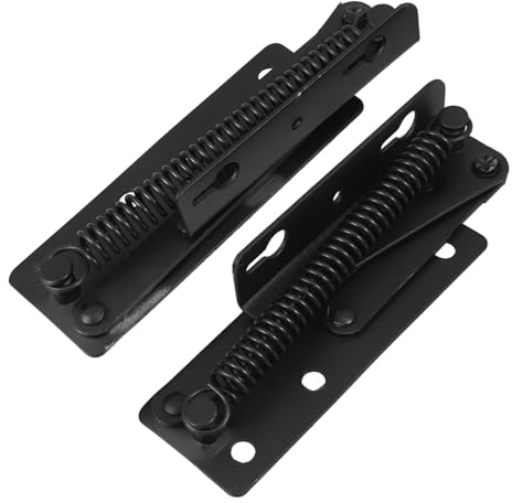 Generic 1 Pair Symmetrical Spring Loaded Hinges 85-Degree Vertical Folding Lift Up Door Cabinet Hinges Spring Support for Sofa and Wooden Box
