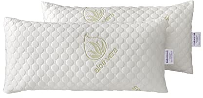 Todocama - Almohada viscoelástica Aloe Vera con Copos 100% viscoelásticos. Tejido Strech Aloe Vera. Termoregulable. Firmeza Media - Alta. Fabricado en España. (Pack 2 x 75 cm)