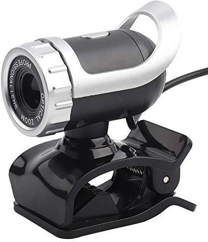 Bewinner webbkamera med mikrofon, 12,0M pixelkamerastöd USB 2.0 XP / / / / Vista 32 bitar, HD 360 ° med roterande kamerahållare (silver)