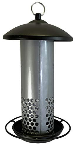 Selections Heavy Duty Squirrel Resistant Hanging Wild Bird Mealworm Feeder with Metal Dispersal Tube