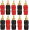 RUNCCI-YUN 10 pieces 4 mm banana socket,（black red） audio speaker connector, binding post banana plug panel mounting bananenbuchse， for Chassis HIFI Audio