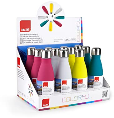 IBILI 758403 Botella termo doble pared colorful 350