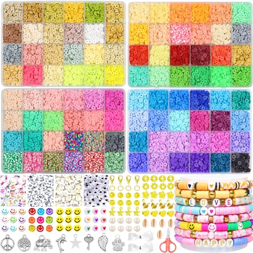 96 färger 1 2 300 stycken lerpärlor, pärlor för armband, pärlset 6 mm pärlor att trä upp, polymerlerpärlor, pärlor armband gör-det-själv göra set med bokstäver pärlor för gör-det-själv armband smycken
