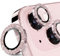imluckies Glitterato Pellicola Fotocamera per iPhone 15 / iPhone 15 Plus, HD Chiaro Anello in Lega di Alluminio & 9H Vetro Temperato Fotocamera Protezione, Brillante Rosa