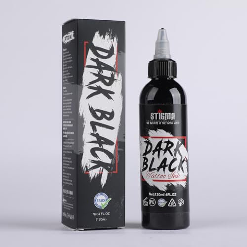 STIGMA 4oz/120ml Negro Oscuro Tinta Tatuaje Pigmento Profesional para Forro y Sombreado TI972-4OZ-D