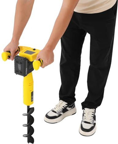 Juego de brocas para perforación de tierra, 20 V y 350 W, batería con cargador, dispositivo de perforación de orificios para tierra, 550 rpm, par de giro hasta 7 N, trabajar hasta 4 horas para zanjas,
