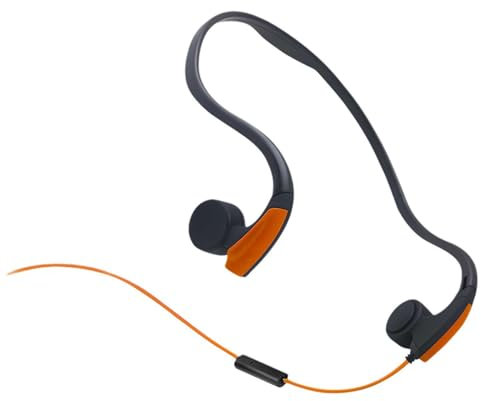 MUMQAQ Cuffie a conduzione ossea con cavo, cuffie sportive a conduzione ossea, resistenti al sudore, cuffie per allenamento, sicure, per corsa, allenamento, escursionismo, guida, ciclismo, colore nero