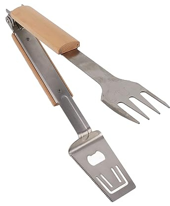 Pontas de parrilla para parrillas al aire libre, pinzas de parrilla de acero inoxidable de 11 pulgadas, pinzas de buffet de mango largo multifuncional para acampar, barbacoas al