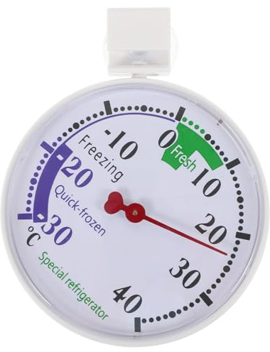 NUOBESTY Termómetro para Congelador y Refrigerador Esfera Grande Indicador de Temperatura Plástico Rango 30 a 40°C para Control de Temperatura Equipos de Refrigeración y Conservación
