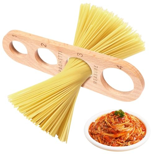 Spaghetti Measurer Tool, Wood Pasta Measuring Tool with 4 Serving Portion Control Gadgets Kitchen Accessories for Kitchen Cooking Tools (7 x 2.3 inch)