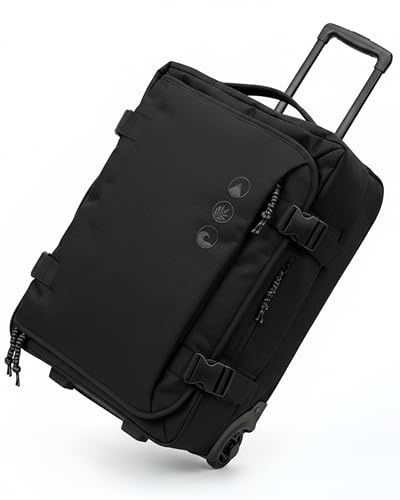 SONS OF ALOHA Kane Bagage à main 55 x 40 x 20 cm avec roulettes – Bagage de bord en plastique marin légèrement recyclé bleu convient pour Ryanair, Lufthansa, Eurowings, Noir , Handgepäck - 55 cm, Sac