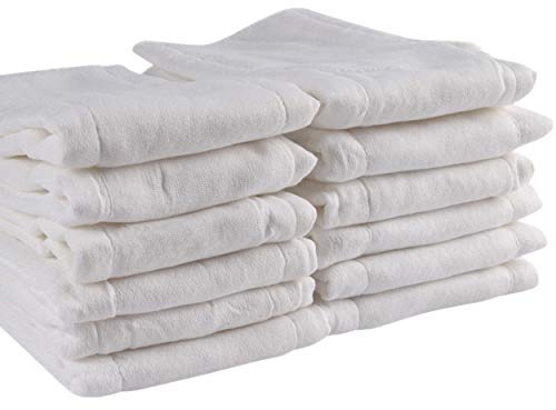 Prefold Cloth Diapers, Fasoar 3 Ply Baby Washable Cotton Diapers Covers for Babies to Toddlers Multi-Use (10-35 lbs) Count(12)