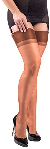 Vicky's NYLONS finest hosiery Calze in nylon strette genuine calze reggicalze 100% nylon RHT calze in nylon rame senza cuciture, rame, S