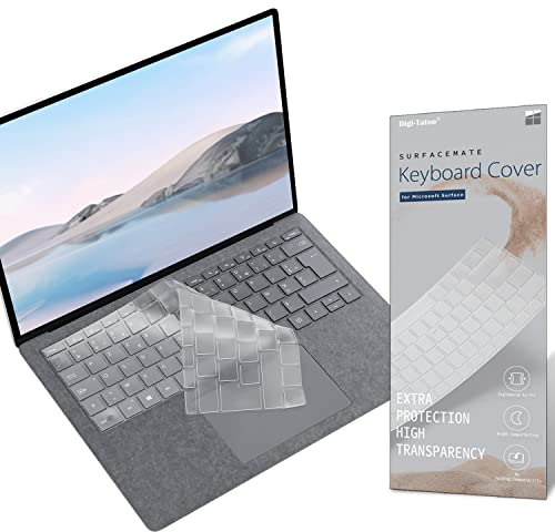 Digi-Tatoo (EU/DE Layout) Tastaturschutz kompatibel mit Mircrosoft Surface Laptop5/ 4/3 - Tastaturabdeckung, Tastatur staubschutz, hohe Transparenz, Klare Tastatur Hautschutzr
