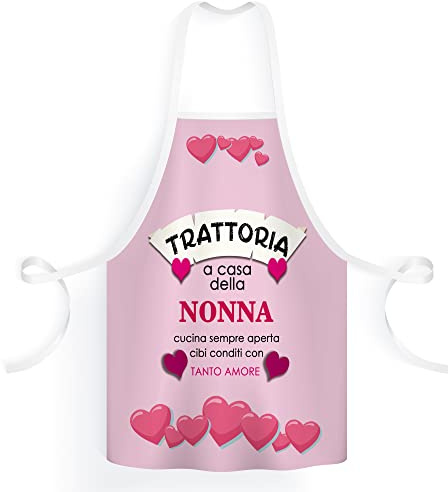 AL PRODUCTION Grembiule da Cucina TRATTORIA DELLA NONNA - Ignifugo - Humor - Idea Regalo