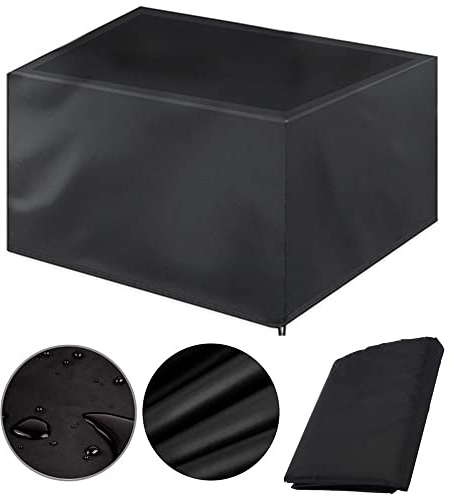 rngcpto Abdeckung Gartenmöbel Winterfest 250x150 Multi Größe Gartentisch Abdeckung Wasserdicht Schutzhülle Abdeckplane für Gartenmöbel Rechteckige Sitzgarnituren - Schwarz (250x150x90cm)