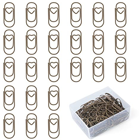 Vicloon Clip de Papel, 130 pcs Golden Paper Clips, con en Caja de Plástico, Clips Metálicos 20mm, para Oficina Escuela Hogar(Color de Hierro)