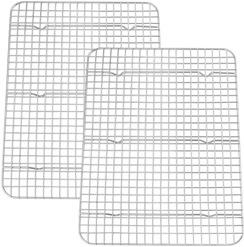 HaWare Griglia di Raffreddamento per Torte, in Acciaio Inox, Grande, 39x28,7x2cm, Rettangolare, per cuocere, Raffreddare, arrostire, Grigliare, Lavabile in lavastoviglie