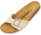 Palado Pantoletten Damen Malta SQ by Sila Sahin - elegante Sandalen Made in Spain - Hausschuhe mit Kork-Fußbett - modische Sommerschuhe Beige Lack UK6 - EU39