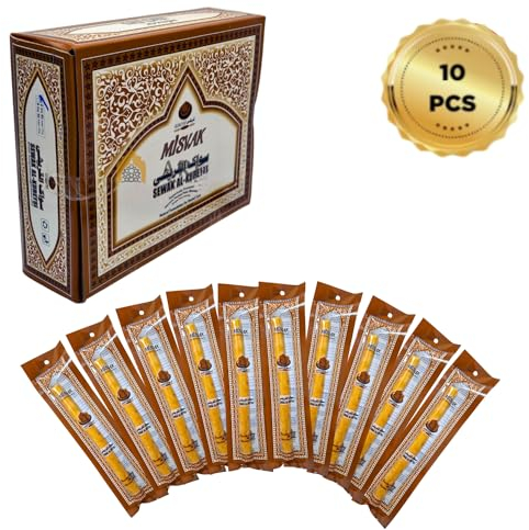 IDOBY Miswak Zahnbürste, 10er Pack Zahnputzholz, Traditionelle Zahnbürste 100% Natürliche Siwak Stück, Miswak Wurzel, Reinigend und Aufhellend, Umweltfreundlich & Nachhaltig