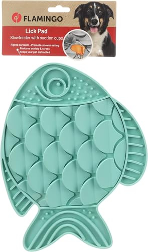 Flamingo Tappetino da LECCARE NUNU Pesce Turchese 30,5x24CM