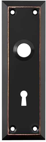 2 Pack Mortise Lock Door Plates for Interior Doors, Rectangular Backplate