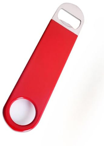 1 Pack by Professional Grade: Bartender Bottle Openers, Bar Blade, Beer Openers, Rubber Coated, Stainless Steel. (1, Red)