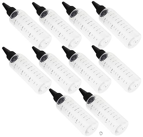 minkissy 10pcs Transparent Squeeze Bottles Scale Refillable Liquid Containers for Travel for Cosmetics Shampoo Body Wash Hair Gel and Practical Design