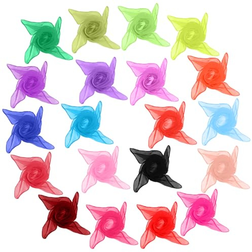 pclapora 20 Pièces Foulard Jonglage, 60 x 60cm Foulard Enfant Couleur, Foulards Écharpe de Jonglage pour Jardin d'enfants et Adultes en Jonglerie Danse des Tours, Jardin d'enfants, Magie, Cirque