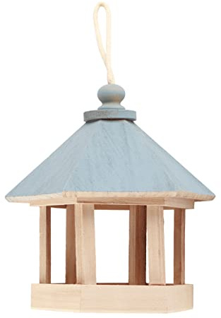 Phefop Birds Feeder, Wooden House Shaped Bird Table for Outdoor Use, Safe Shelters, Easy to Hang, Ideal for Garden and