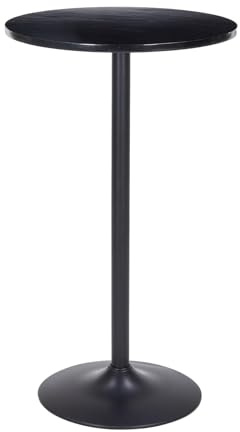 SinFurn Grod Modern Bistro Table 40 Inch Height, 23.6 Round Bistro Pub, Black Bar Height Cafe Table for Kitchen, Parties (Black)