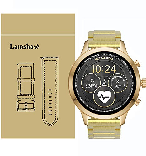 LvBu Armband Kompatibel mit Michael Kors Sofie, Classic Edelstahl Uhrenarmband für Michael Kors Access Sofie Smartwatch (Golden)