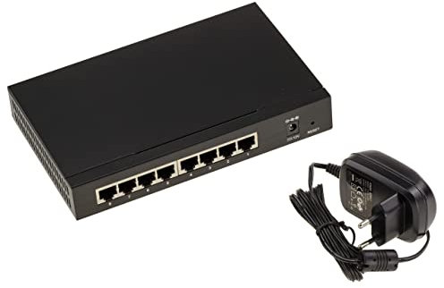 KALEA-INFORMATIQUE Conmutador de Red 2,5 gigabit LAN ethernet 10 100 1000 2500 Mbps 8 Puertos RJ45 con Fuente de alimentación Externa. Ancho de Banda de 40 Gbps