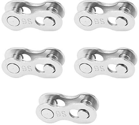 Alomejor 5 Paires de Maillons Manquants pour Vélo 6/7/8/9/10/11/12 Vitesses Maillon de Chaîne de Vélo à Dégagement Rapide(9 Vitesses)
