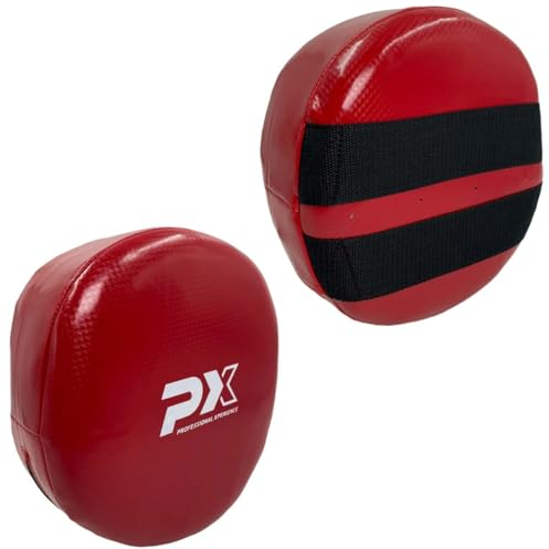 TEKKA BUDO PX Kinder-Pratze Soft - Handpratze extra weich - 25 cm - mit Gutschlaufen - rot - Kickboxen, Karate, Taekwondo, Kampfsport Training