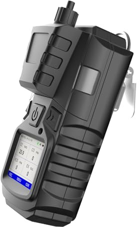 Gas Detector with Pump, 4 Gas Monitor Multi Gas Detector CO EX O2 H2S Monitor, 3000mAh Rechargeable 4 Gas Monitor with Calibration Kit, Portable LCD Display with Clip Sewer Gas Detector 4 Gas Meter
